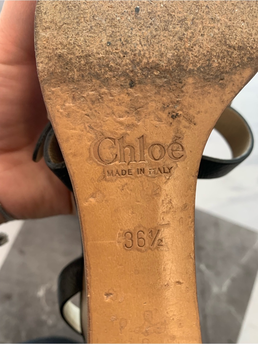 Chloe Black and Tan Platform Wedge Sandals - Picture 3 of 4